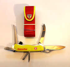 Navaja de Bolsillo Plegable Suiza Herramienta de Rescate Victorinox De Colección con Estuche Textil Original