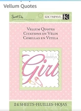 k&c sweet pea vellum quotes girl 24 sheets NEW