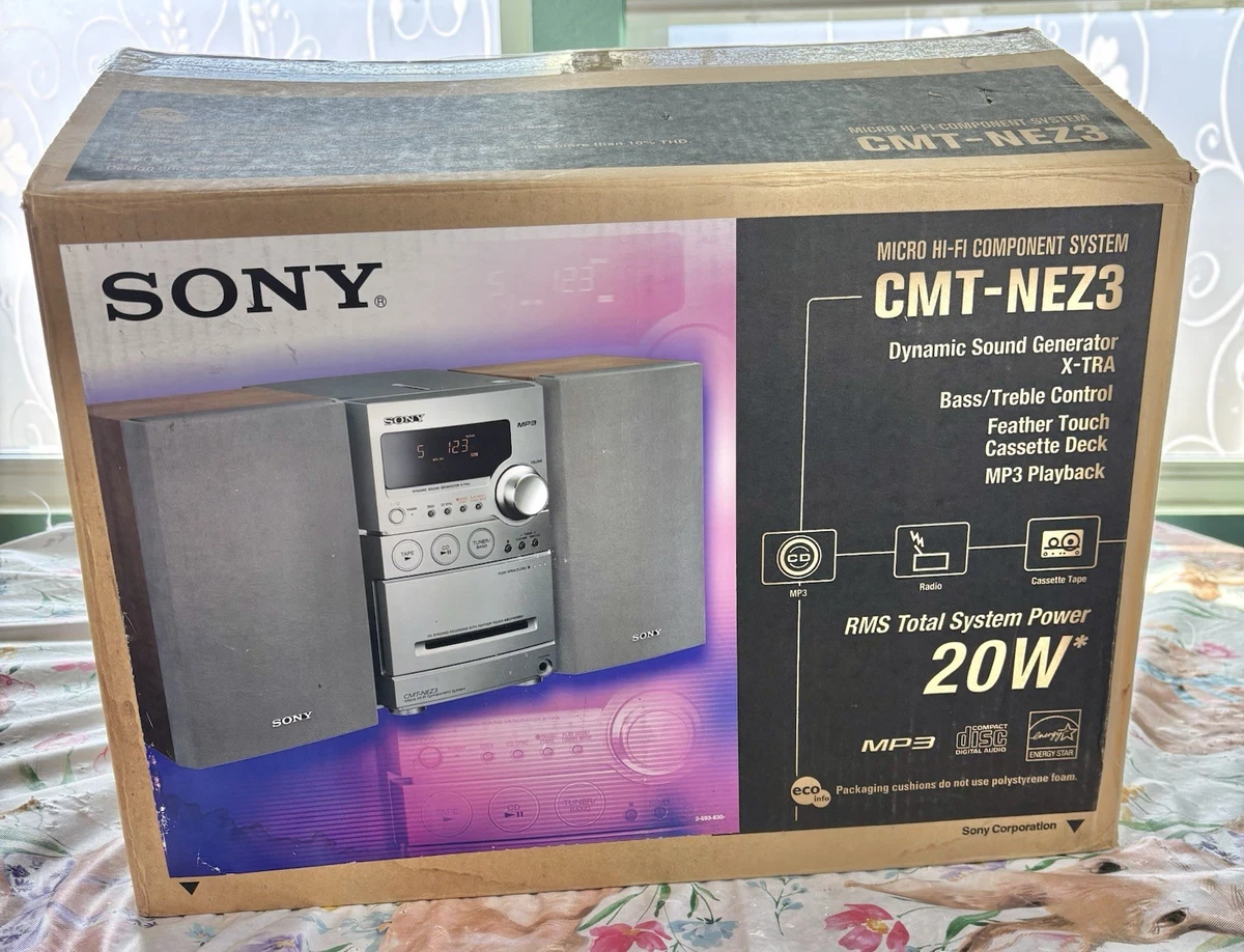 Sony CMT-NEZ3 Micro Hi-Fi Component System AM FM CD Cassette New Sony CMT-NEZ3 Micro Hi-Fi Component System AM FM CD Cassette New