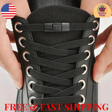 2Pcs Easy No Tie Shoelaces Elastic Silicone Flat Lazy Shoe Lace Strings Adult