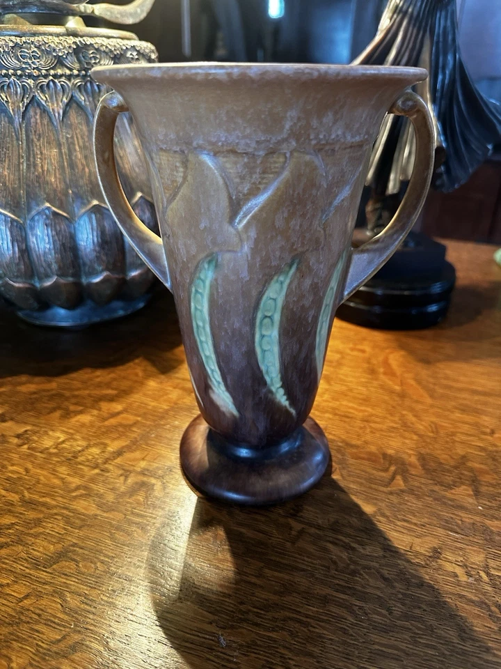 Roseville Falline Vase Brown 646-8 - Image 4 of 4