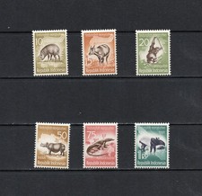 T1608 Timbre Indonesia 1959 Faune Animaux Sauvages 6v MNH