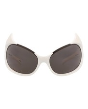 Balenciaga Womens Shield/Wrap Ivory Ivory Grey Fashion Designer Eyewear