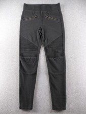 American Eagle Women's Pants Size S/P Black Pull On Straight Stretch Zip Pockets