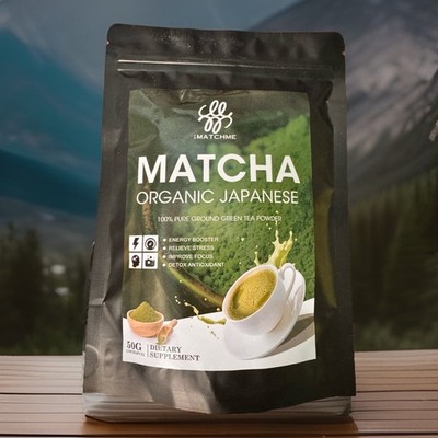 iMatchme Matcha Organic Japanese - 100% Pure Ground Green Tea Powder 50g (5x10g)