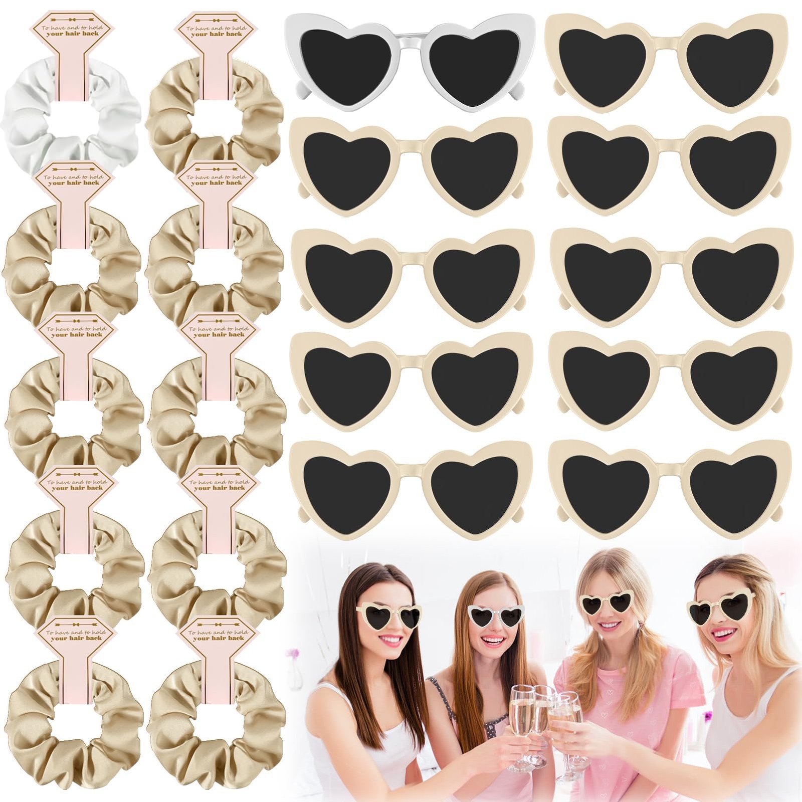 Lunettes de soleil JGA lot 20 paires pour cadeau invitée EVJF avec cordon élastique