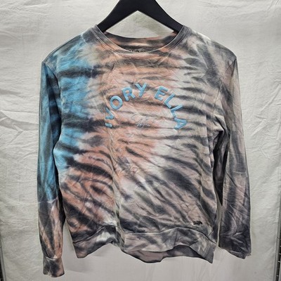Ivory Ella Comfy Tie Die Sweatshirt Size Extra Small XS Blue Pink Gray Crew Neck