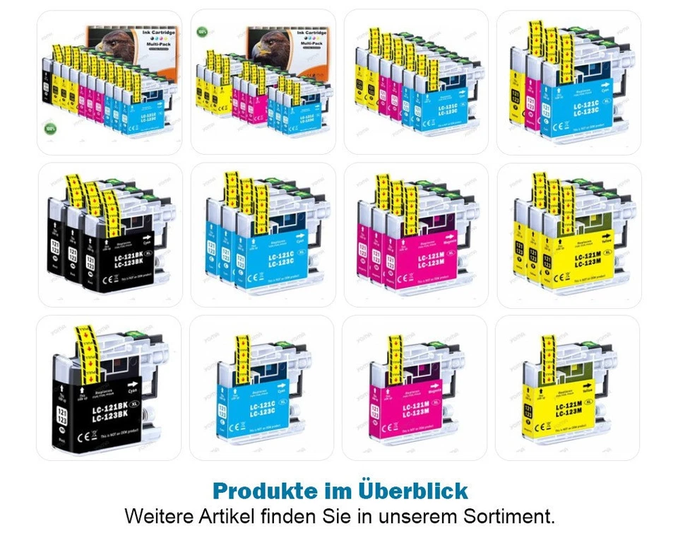 1-10er Patronen XL Kompatibel mit Brother LC-123 MFC-J 4410 4510 DW DCP-J4110W - Bild 4 von 4