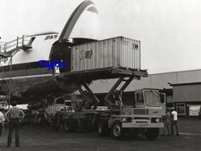 10X8 B&W Photo Boeing 747 Freighter Seaboard World Containership Close-Up