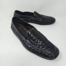 BOTTEGA VENETA Intrecciato Black Woven Leather Loafers Slip On Shoes EU 38 US 8