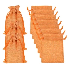 20 Pcs Burlap Bags with Drawstring, 4 x 5.5 Inch Favor Sacks, Orange
