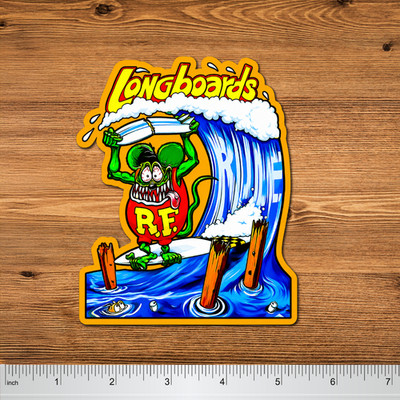 Rat Fink Longboards Surf Sticker 5'' 2 Pack Vinyl Waterproof Decal Skateboard Art