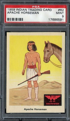 #ad 1959 INDIAN TRADING #62 APACHE HORSEMAN PSA 9 *DS15053 $45.00
