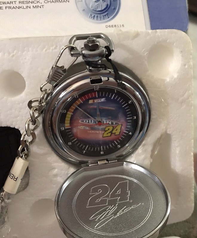 NEW VTG Franklin Mint Collectors NASCAR Jeff Gordon #24 Pocket Watch Vintage