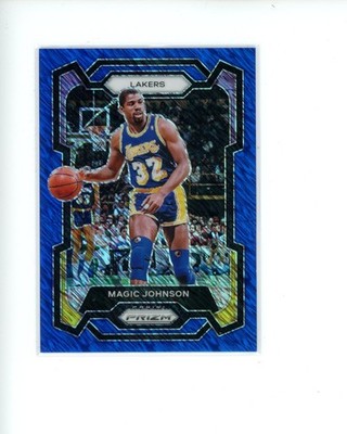 2023-24 Panini Prizm Blue Shimmer FOTL #185 Magic Johnson #d 31/35