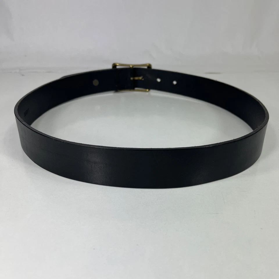 Cinturón ancho de cuero italiano negro Calvin Klein - Hecho en EE. UU. - Mujer Talla 33 Foto 4 de 4