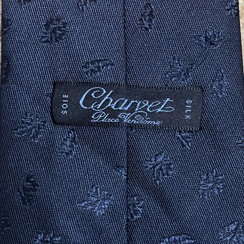 Charvet Place Vendôme Men’s Silk Tie Blue Monotone Luxury Old Money 3.5x59 - Picture 3 of 3