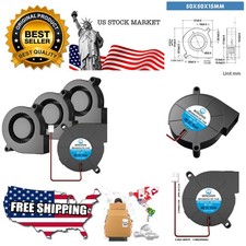 50mm 5015 Blower Fan 12V, 3D Printer 12 Volt Fans Blower Turbine Turbo Hydrau...
