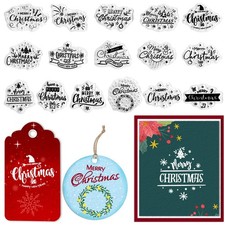 Christmas Theme Words Clear Stamps Holiday Card Making DIY Scrapbooking