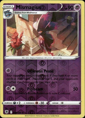 Mismagius Astral Radiance 059/189 Rare Reverse Holo Pokémon — English NM