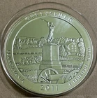 2011 -5oz Silver Round ATB America The Beautiful Gettysburg National Military PA