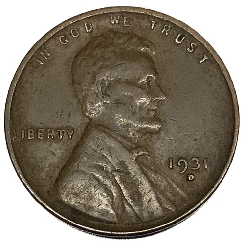 1931-D Lincoln Wheat Cent Penny Fine Better Date US Coin - 2246