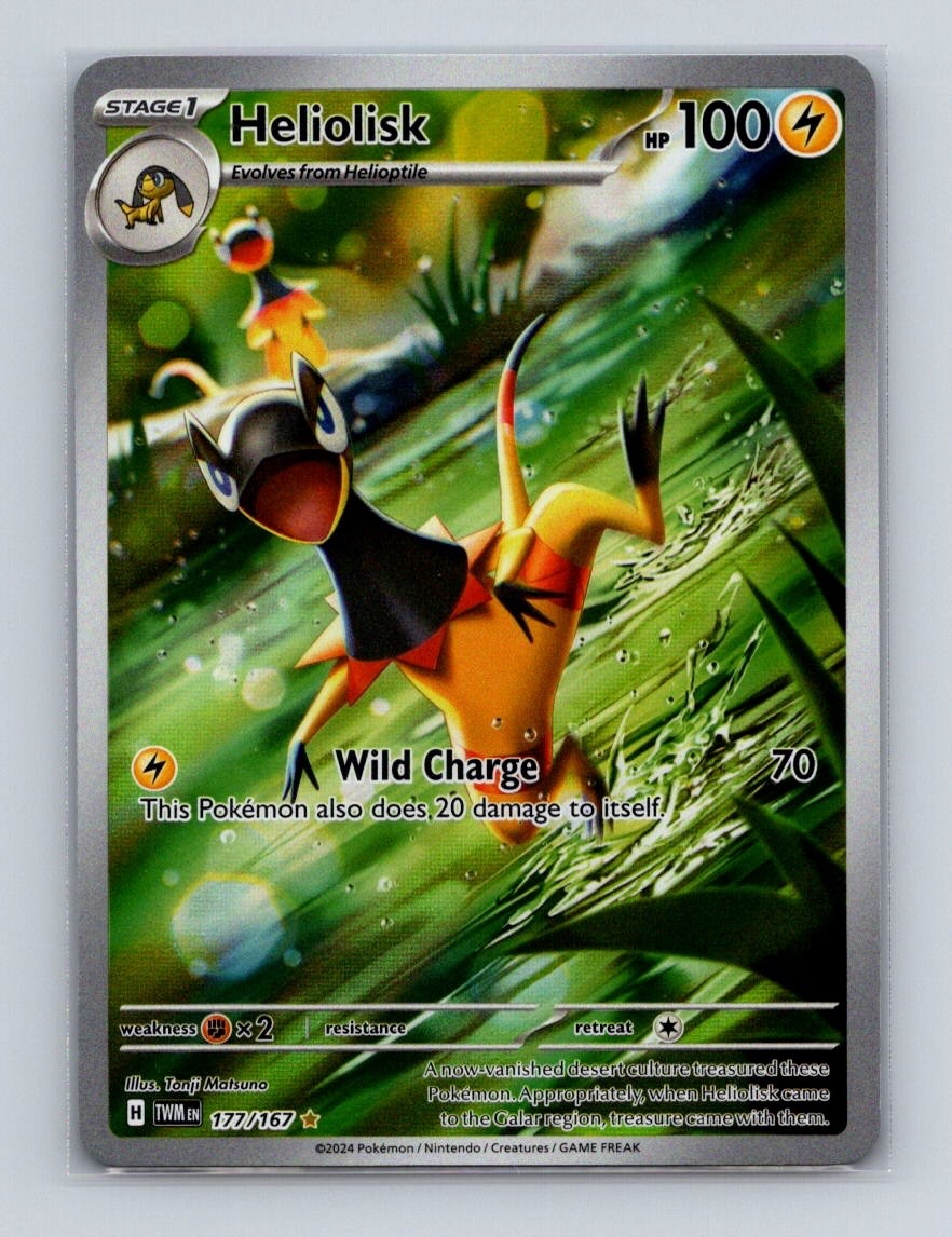Heliolisk 177 Pokemon Twilight Masquerade Illustration Rare Card NM+ (a)