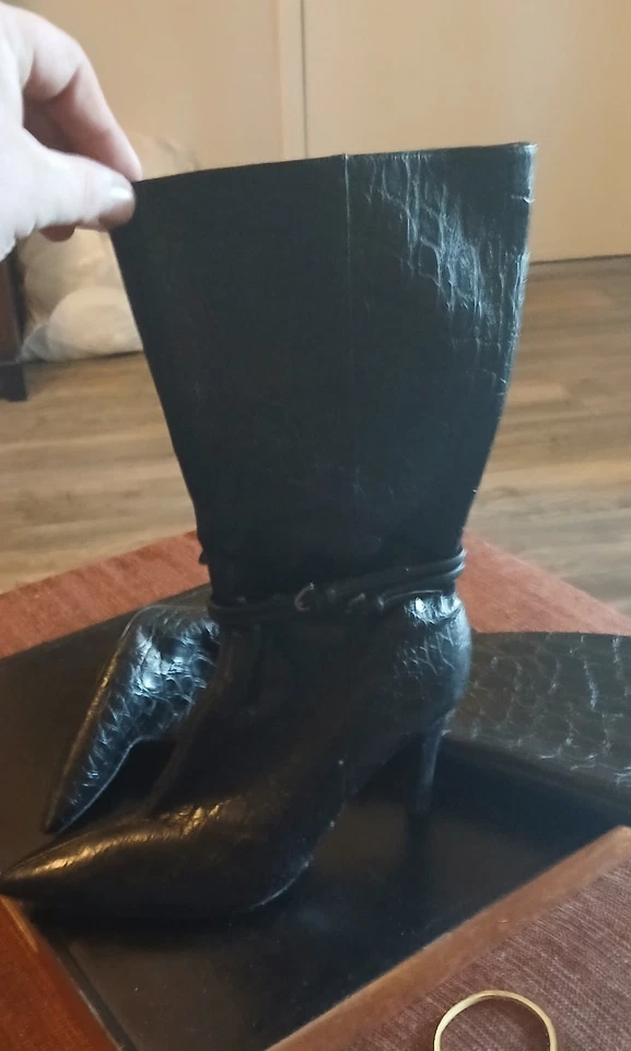 Botas Mujer Enzo Angiolini Cuero Negro Talla 7m Excelente Estado Foto 2 de 4