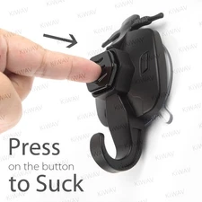 Suction cup hook hanger scooter style black removable reusable bedroom