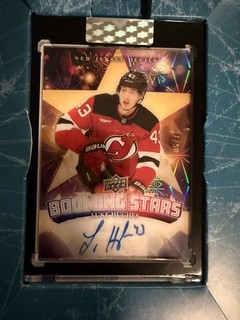 2025 UPPER DECK CLEAR CUT Luke Hughes BOOMING STARS AUTO RC ROOKIE 37/50