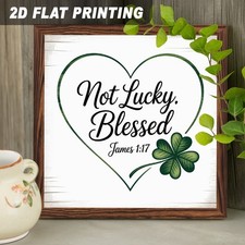 St Patricks Day Irish Blessing Wooden Plaque Shamrock Home Kitchen Decor Sign
