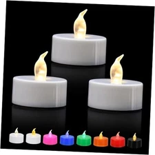 KOABY 12/24/50/100/200/400 Pack LED Tea Lights, Flickering 12 Pack Warm White