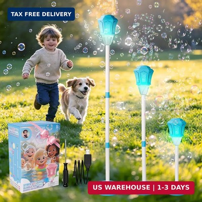 2026 2-in-1 Standing Bubble Machine for Kids, 47'' 3-Level Adjustable Height Auto