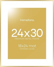 Homeforia 24x30 Picture Frame Gold, High End Metal 24 x 30 Poster Frames