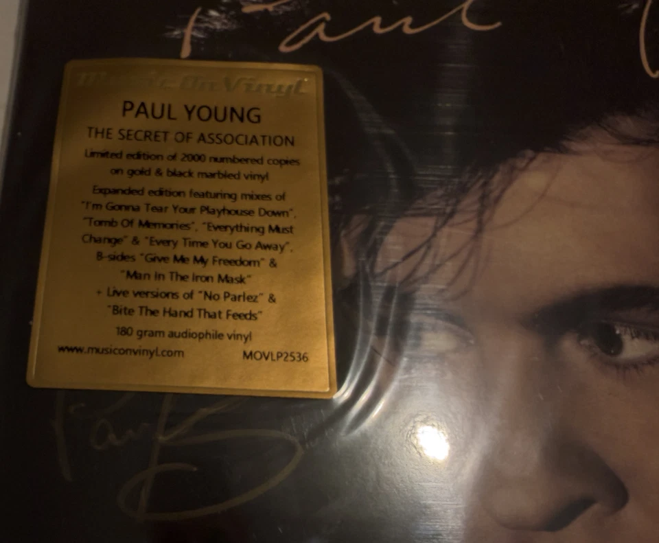 PAUL YOUNG - THE SECRET OF ASSOCIATION - SIGNED LIMITED GOLD & BLACK VINYL - SDE - Image 2 of 4