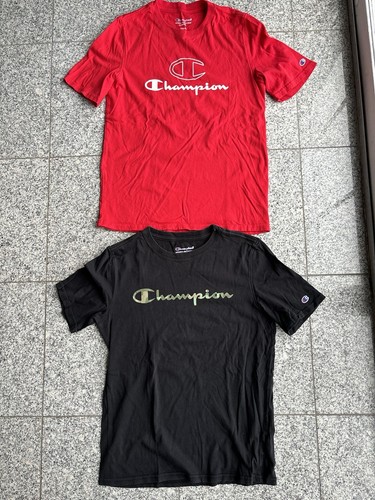 Champion Jugend Jungen Baumwolle 2 T-Shirts T-Shirt Set Größe: L (14/16) Y Farbe: Schwarz/Rot - Bild 1 von 11
