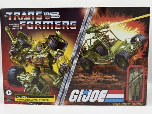 TRANSFORMERS x G.I. JOE Bumblebee A.W.E. Striker + Stalker Action Figure! NEW!