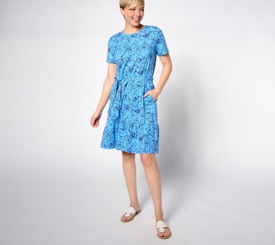 Denim & Co. Women's Plus Sz Dress 3X Favorite Jersey Multi-colored A643297