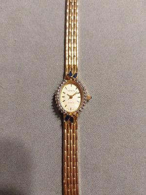 Vintage Geneve Quartz Thailand Movement Gold Womens Oval Watch
