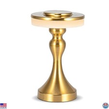 Portable Metal LED Table Lamp - Cordless, Rechargeable, Touch Control, 3 Levels