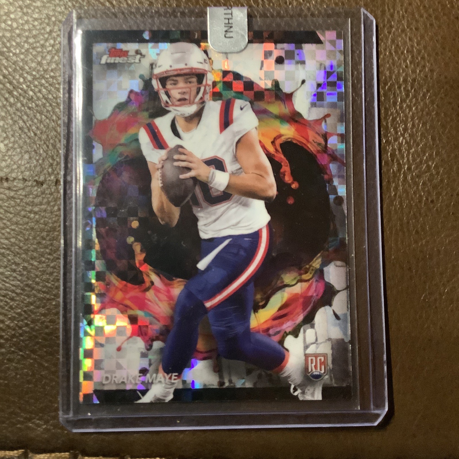 2024 Drake Maye RC Topps Finest Rare Rookie Checkerboard Refractor #248 Patriots