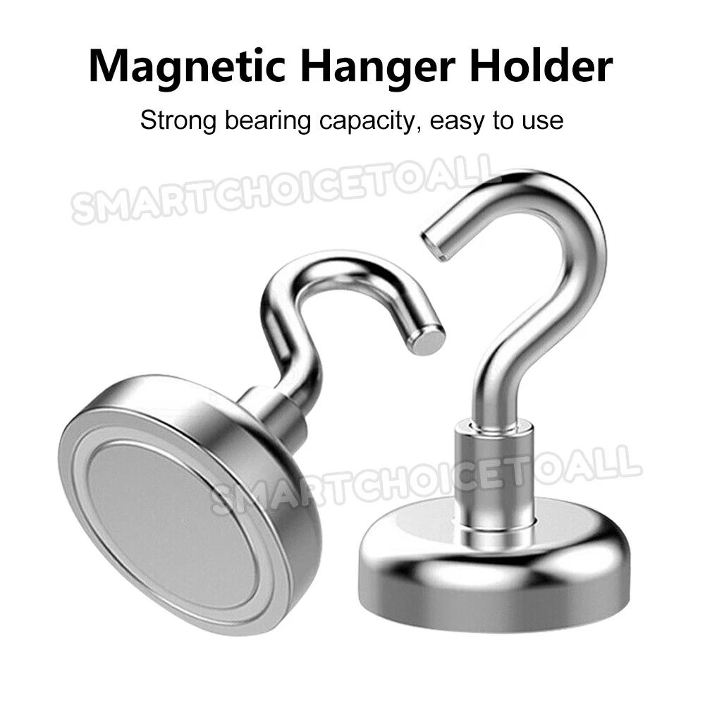 UP to 12x Strong Magnetic Hooks Hook Magnet Hanger Key Holder Kitchen fridge AU