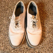 FootJoy Men's White Leather Wingtip Golf Shoes Size 13