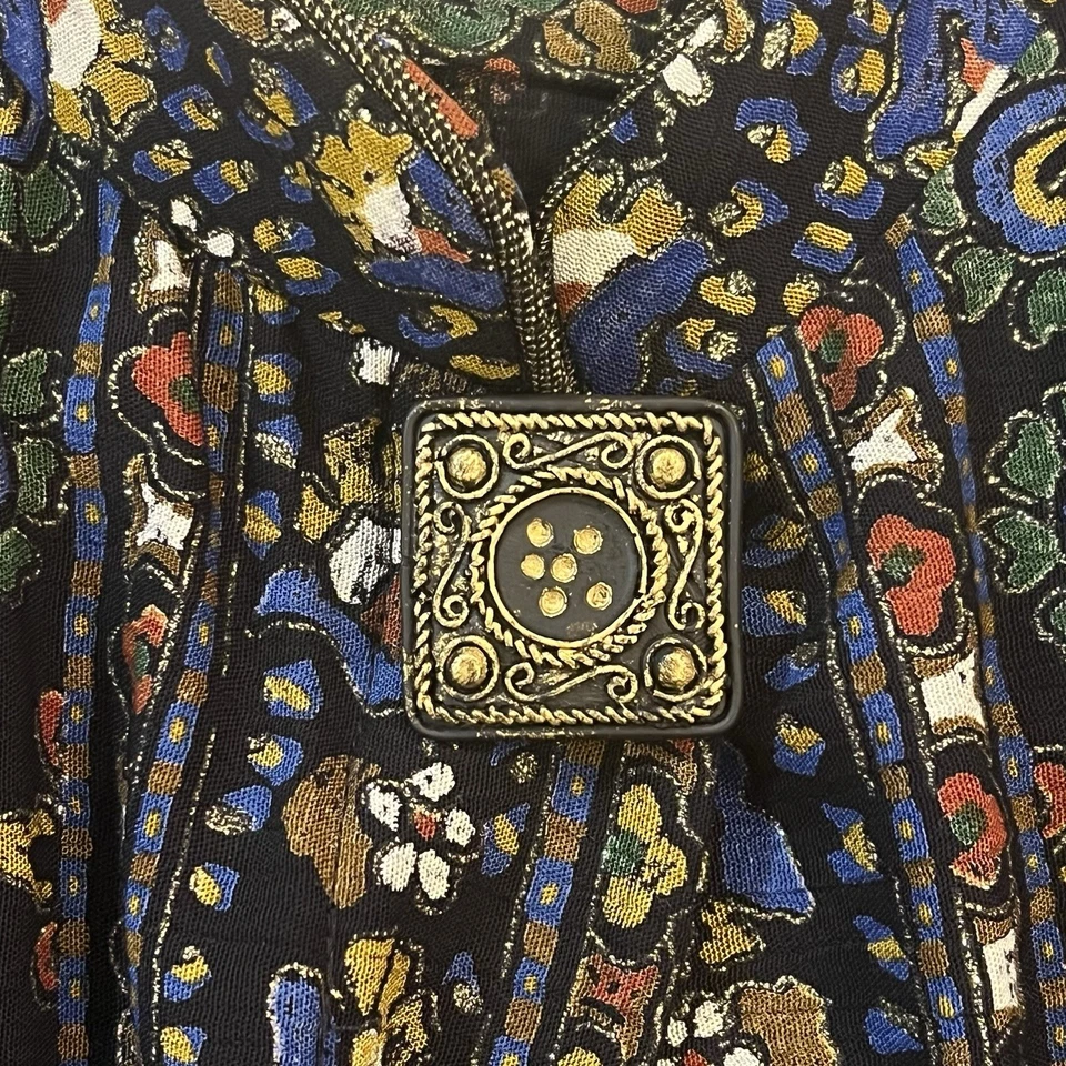 Blusa Top Chaqueta Pequeña Carole Años 80 De Colección Talla 14 Negra Dorada Metálica Cachemira EE. UU. Foto 4 de 4