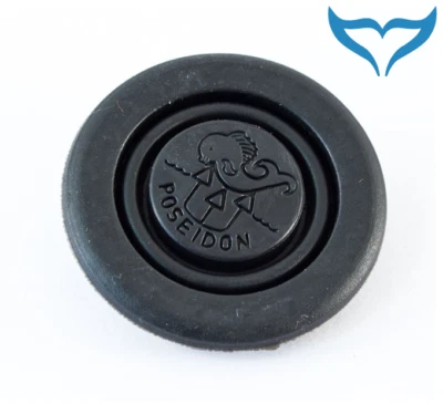 POSEIDON DIVING SYSTEMS Poseidon Luftduschenknopf Cyklon 2. Stufe Gummi schwarz Purge Button Logo 2nd Ne