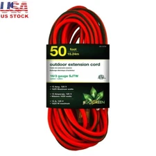 Heavy Duty 50' Extension Cord Lighted End 13A ETL Listed Outdoor Power Tool New