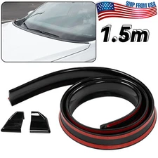 4.9ft Glossy Black  Universal Car Rear Roof Tail Trunk Spoiler Wing Lip Trim Kit