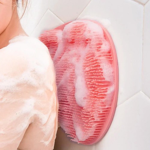 30x25cm Silicone Massage Shower Mat Non Slip Bath Foot Pad Back Brush Wash Tool - Picture 3 of 11
