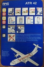 Karte mit Sicherheitsinstruktionen von einer Atr 42- 320, RAS Flug