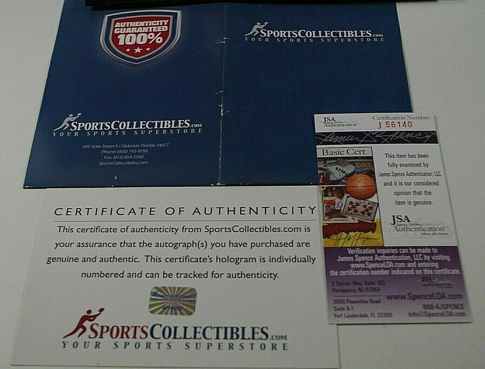 JOE NAMATH MINI HELMET AUTOGRAPH SIGNED 1985 H.O.F. JSA CERT. WITH DISPLAY - Image 2 of 4